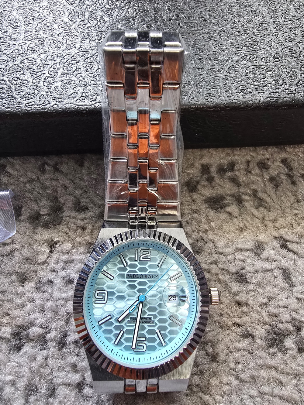 Men’s Stainless Steel Watch in Light Blue